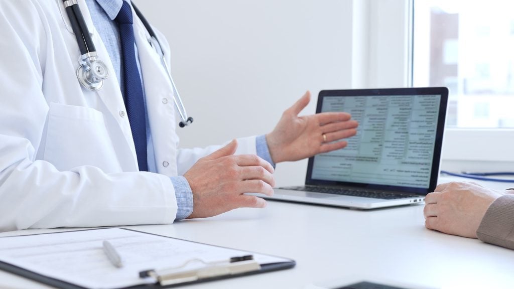 Colleague consulting with a physician